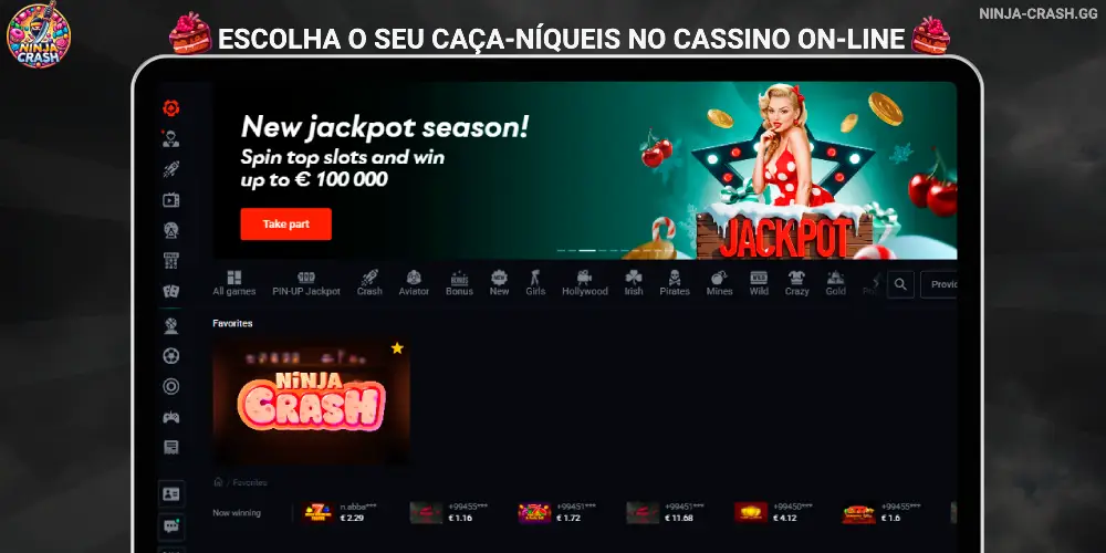 Escolha o seu caça-níqueis no cassino on-line Ninja Crash