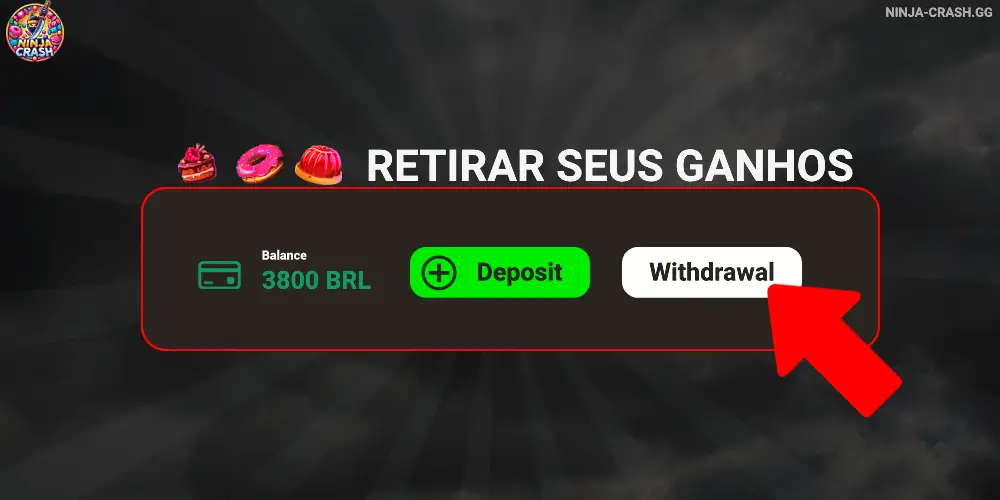 Retirar seus ganhos Ninja Crash